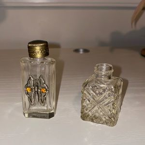Vintage Perfume Bottle and glass "vase"